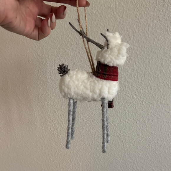 Hobby Lobby Other - Hobby Lobby White and Gray Reindeer Ornament with Red Scarf